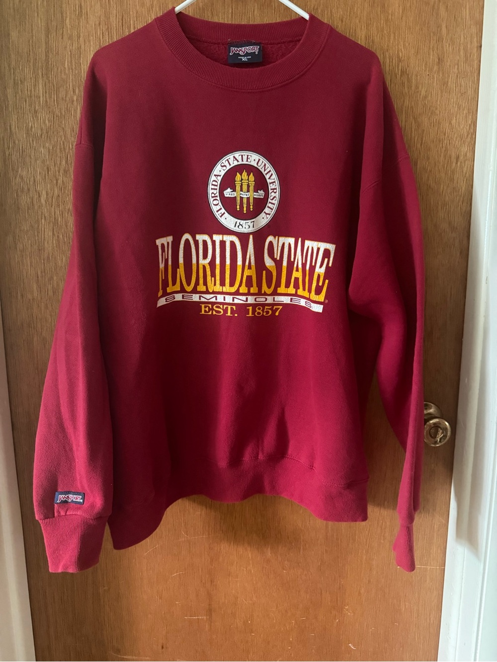1995 Jansport Florida State Seminoles Crewneck Sweatshirt - Garnet & Gold